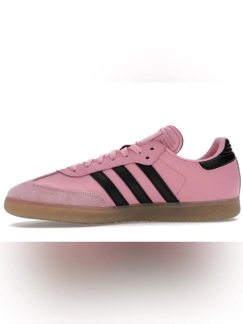 adidas Samba MESSI SOCCER Pink with Black Stripes and Gum Sole 8.5 men/9.5 women